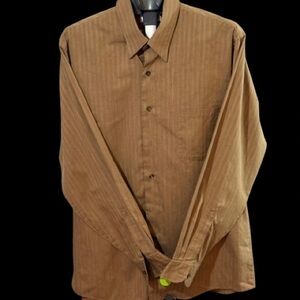 3/$20 Van Heusen Men's Tan Striped Button Down Shirt